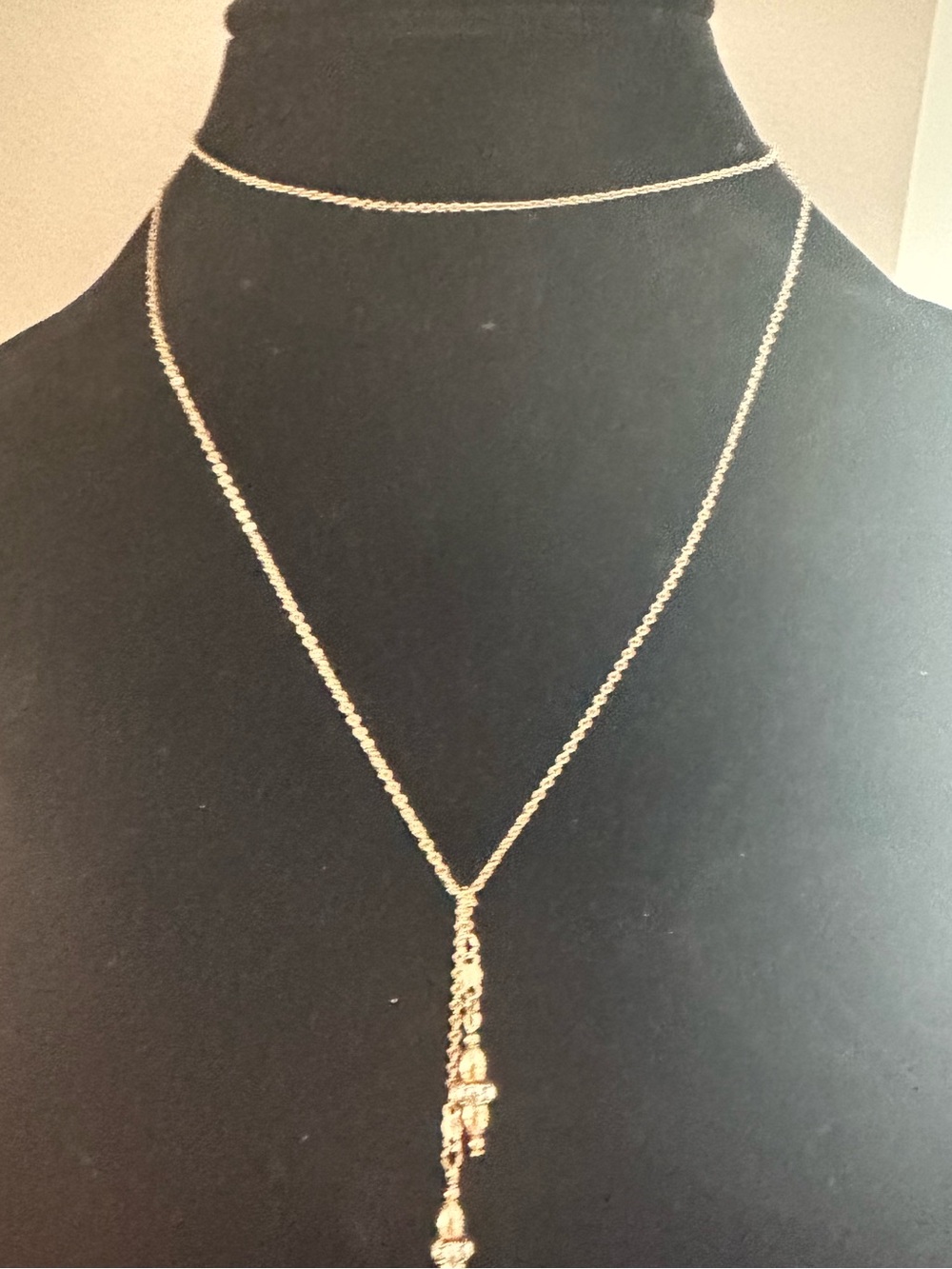 Vintage Sarah Coventry gold tone lariat necklace